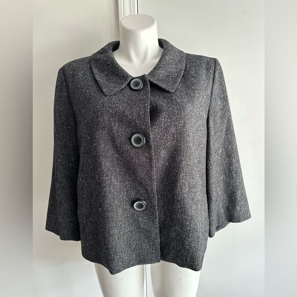 Heather Gray Button-up Blazer, Size 18W, Style & Co Woman - Picture 1 of 6